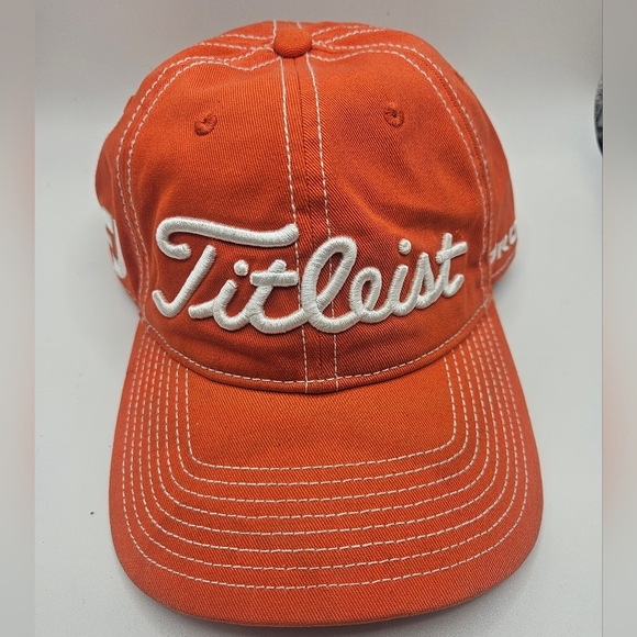 Titleist Other - Titleist Pro V1 Footjoy Orange Golf Hat CLEAN Adjustable